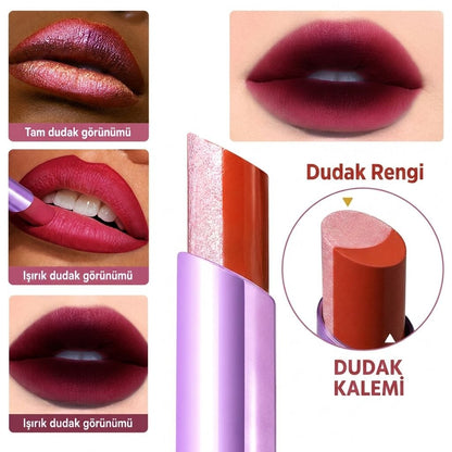 Khoco Çift Renkli Mat Ruj - Suya Dayanıklı & Kalıcı İki Renkli Ruj